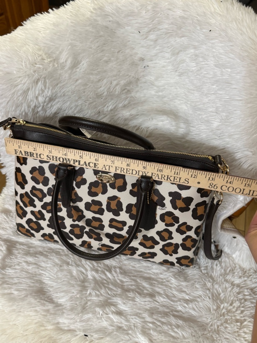 Coach Morgan Satchel Leopard Print Chalk Multi Crossbody Bag F35890 NWT - Picture 8 of 8